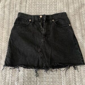 Madewell Black Denim Mini Skirt